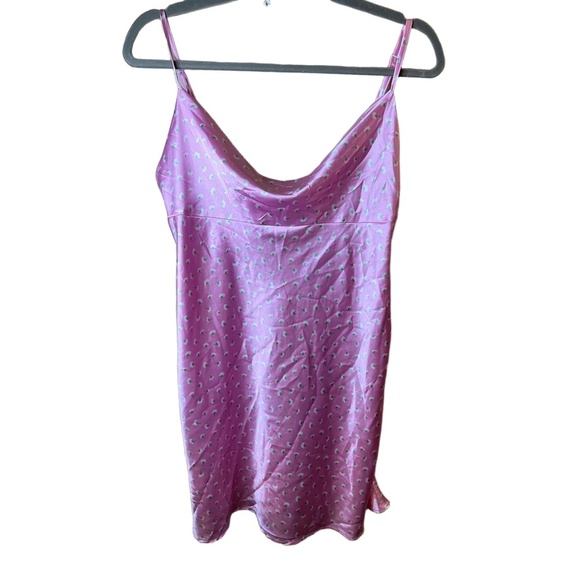Zara Satin Floral Pink Slip Dress Adjustable Straps Size Medium - Picture 2 of 10